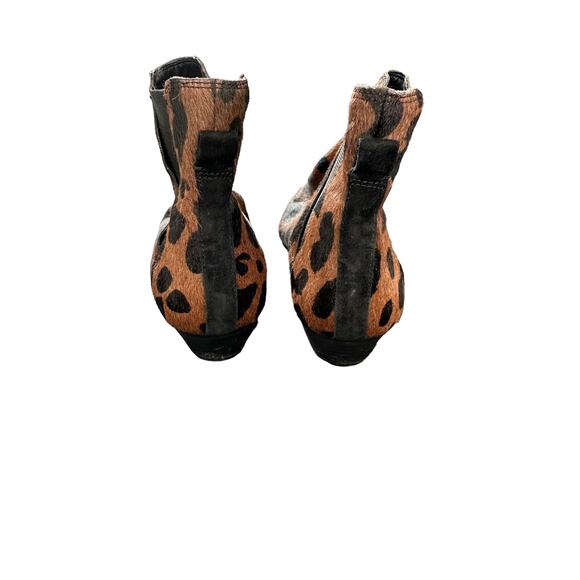 Ann Taylor brown Calf Hair Leopard Print Almon Toe Ankle Boots‎ Booties Size 7 - Picture 5 of 8
